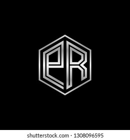 P R initial letter, modern logo design template vector