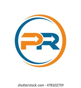 P R Initial Logo Design