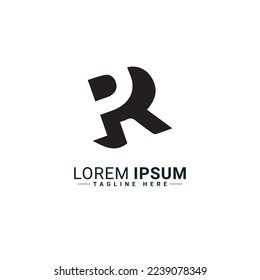 Diseño de ilustración vectorial de logotipo de letra P R 