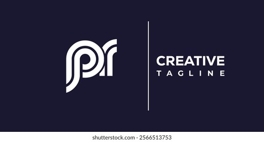 P and R logo design. PR abstract Letters Logo Monogram. This logo design is the process of creating a visual symbol that represents a brand, company, or individual.