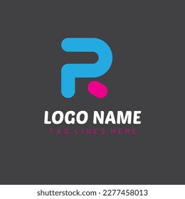 p and r logo design with tagline