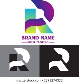 vector de plantilla de diseño de logotipo p, r