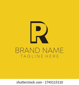 p r negative space letter logo design. p r logo design vector 