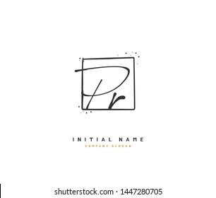 P R PR Beauty vector initial logo, handwriting logo of initial signature, wedding, fashion, jewerly, boutique, floral and botanical with creative template for any company or business.
