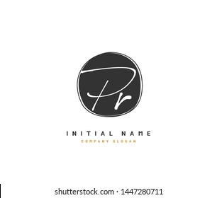 P R PR Beauty vector initial logo, handwriting logo of initial signature, wedding, fashion, jewerly, boutique, floral and botanical with creative template for any company or business.