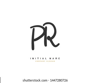 P R PR Beauty vector initial logo, handwriting logo of initial signature, wedding, fashion, jewerly, boutique, floral and botanical with creative template for any company or business.