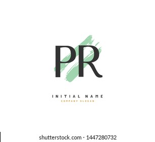 P R PR Beauty vector initial logo, handwriting logo of initial signature, wedding, fashion, jewerly, boutique, floral and botanical with creative template for any company or business.
