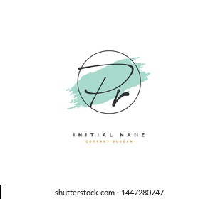 P R PR Beauty vector initial logo, handwriting logo of initial signature, wedding, fashion, jewerly, boutique, floral and botanical with creative template for any company or business.
