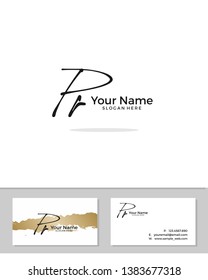 P R PR initial handwriting logo template vector.  signature logo concept