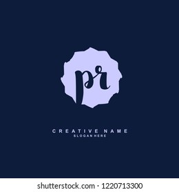 P R PR Initial logo template vector