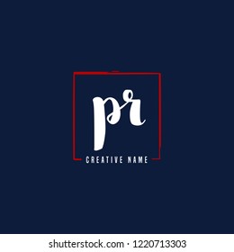 P R PR Initial logo template vector