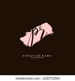 P R PR Initial logo template vector