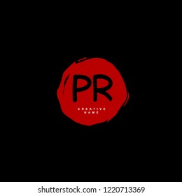 P R PR Initial logo template vector
