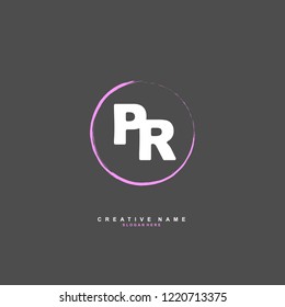 P R PR Initial logo template vector
