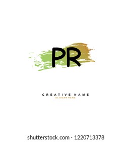 P R PR Initial logo template vector