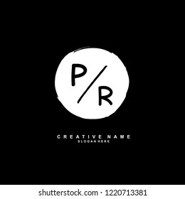 P R PR Initial logo template vector
