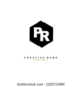 P R PR Initial logo template vector