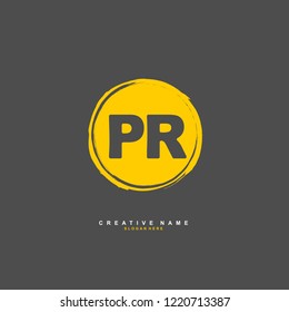P R PR Initial logo template vector