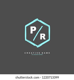 P R PR Initial logo template vector