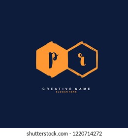 P R PR Initial logo template vector