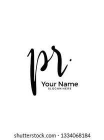 P R PR initial logo signature vector. Handwriting concept logo.
