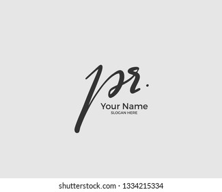 P R PR initial logo signature vector. Handwriting concept logo.