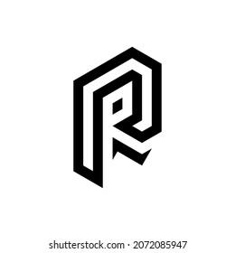 p r pr rp diseño inicial de logotipo plantilla vectorial