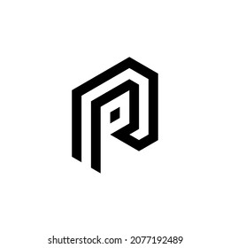 p r pr rp initial logo design vector template