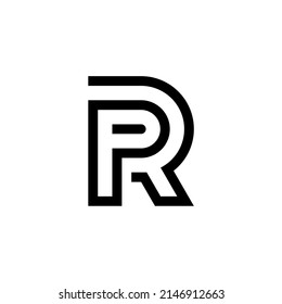 p r pr rp initial logo design vector template