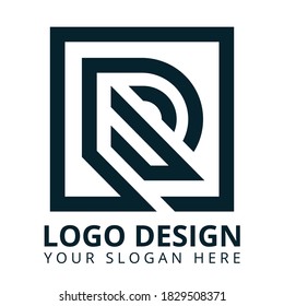 Vector de diseño de logotipo único P R