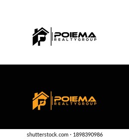 P in real estate vector logo design. P letter logo design. P logo.