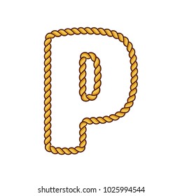 P Rope Letter Logo Icon Design