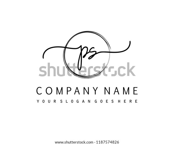 P S Initial handwriting\
logo vector