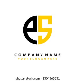 P S initial letter, modern logo design template vector