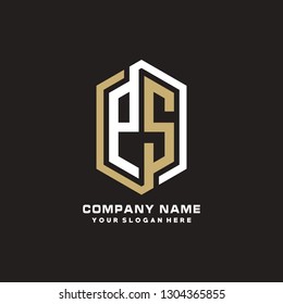 P S initial letter, modern logo design template vector