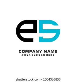 P S initial letter, modern logo design template vector