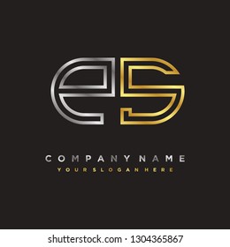 P S initial letter, modern logo design template vector