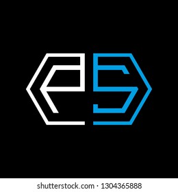 P S initial letter, modern logo design template vector
