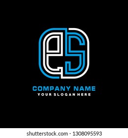 P S initial letter, modern logo design template vector