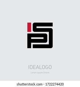 P and S - initials or logo. PS - monogram or logotype for a tech startup. P5 - design element or icon. T-shirt print.