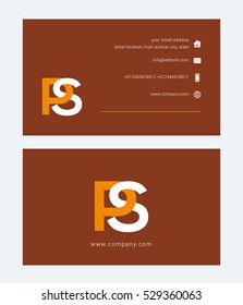 P & S Letter logo, with Business card
