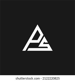 P and S letter with triangle logo concept vector stock illustration