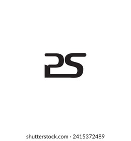 logotipo del icono del vector de letra P S.