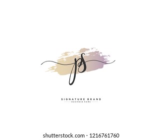 P S PS initial logo handwriting  template vector