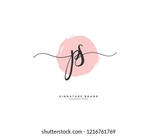 P S PS initial logo handwriting  template vector