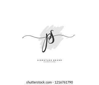 P S PS initial logo handwriting  template vector
