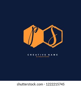 P S PS Initial logo template vector