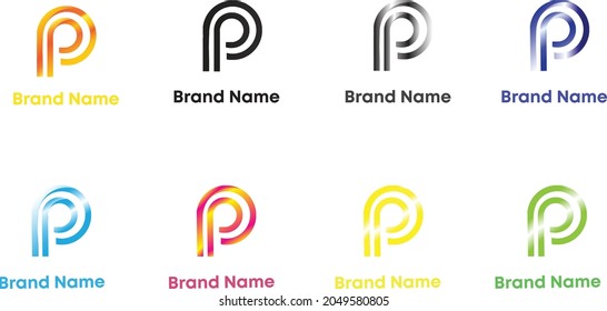 P shape vector logo design
