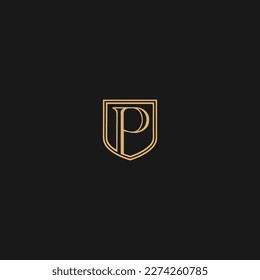 P shield Logo With Creative Modern Business Typography Vector Template. Creative Abstract Letter P Logo Vector. P Logo Design.
