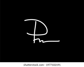 P signature logo, elegant logo icon letter P. line style. vector eps
